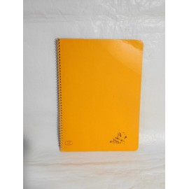 Cuaderno Caballo color naranja dos rayas. Espiral. Años 70-80.