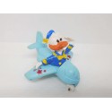 Muñego en goma del pato Donald en avioneta. Años 80. Boatleg.