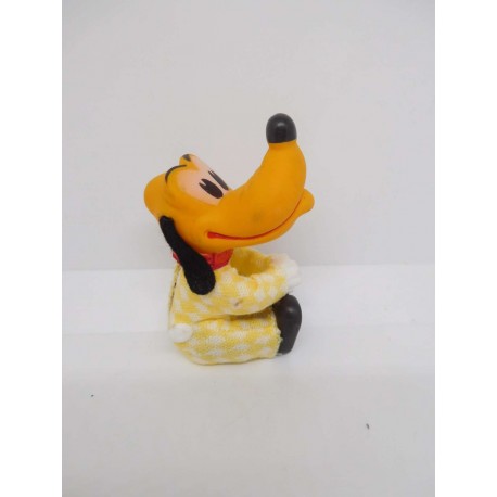 Antiguo muñeco de Pluto de goma con pinza. Años 70.
