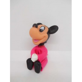 Antiguo muñeco de Mickey de goma con pinza. Años 70.