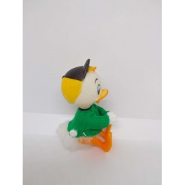 Antiguo mu&ntilde;eco de Sobrino de Donald de goma con pinza. A&ntilde;os 70.