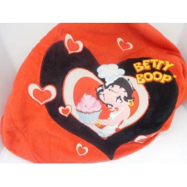 Puff para sentarse en color rojo con bordado de Betty Boop. Original.
