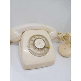 Teléfono antiguo. Modelo Heraldo. Color crema. Años 60. Citesa.