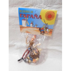 Blister con figuras de Don Quijote y Sancho. Años 80. Dibujos animados.