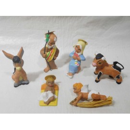 Figuras de belén Mirete en miniatura. Años 60. Sagrada Familia. Ver descripción.