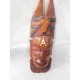 Talla mascará africana de madera con incrustaciones en hueso y policromía