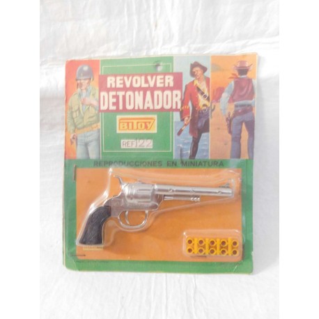 Blister con revolver detonador. Bitoy. Años 70. España.