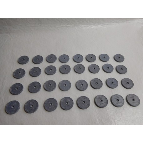 Lote de 32 monedas Ruta del Tesoro de 100 reales. Cefa.