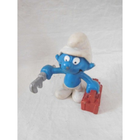 Figura pvc Pitufo fontanero. 1983. Schleich.