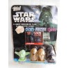 Blister de Star Wars con cuatro dispensadores de caramelos y 10 trading card. Topps.