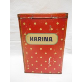 Bonita lata de Cola Cao Colacao de harina en rojo.