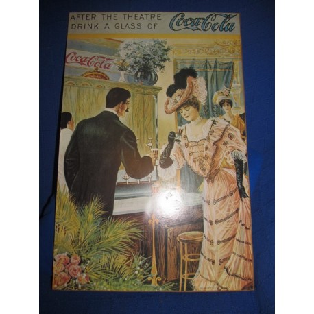 Antiguo cartel de coca cola. Impreso año 1976. Sobre tablero.