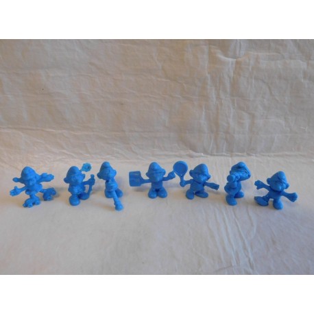 Lote de 7 figuras pitufos Peyo 1983 diferentes premium de algun pastelito Phoskitos