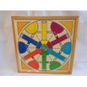 Antiguo tablero de parchis y oca. 6 jugadores. Circa años 30-40.