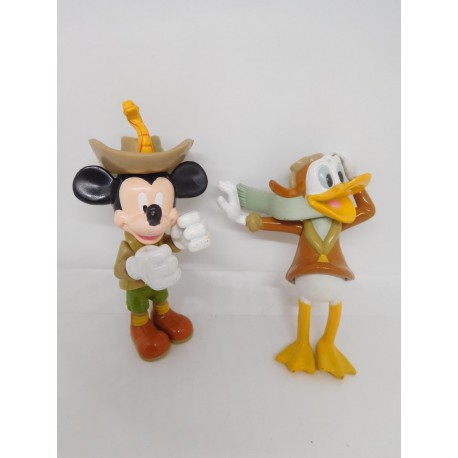 Figuras articuladas en plástico rígido de Mickey y Donald aventureros.