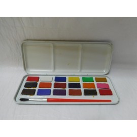 Caja de acuarelas de Pluto fab. England. A&ntilde;os 70-80 18 colores