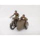 Figuras soldados españoles ejercito de Tierra, en moto y en sidecar. Teixido Años 50. Ref 1