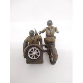 Figuras soldados españoles ejercito de Tierra, en moto y en sidecar. Teixido Años 50. Ref 1