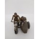 Figuras soldados españoles ejercito de Tierra, en moto y en sidecar. Teixido Años 50. Ref 2