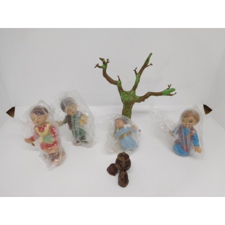 Figuras Belén en plástico años 70. Cabezones Pech. Anunciación completa. Ref 2