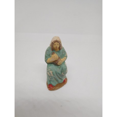 Figura Belén en barro. Cacharrería Murciana. Siglo XIX. Una joya.