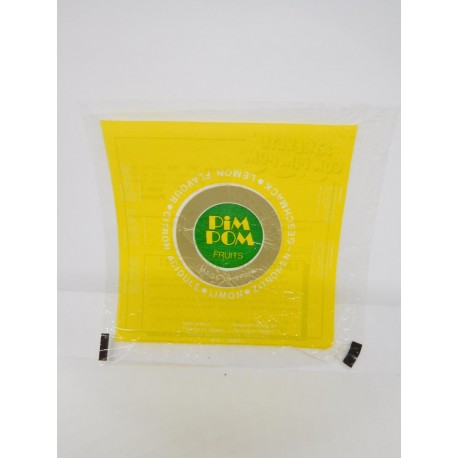 Envoltorio Pim Pom fruits limón, Chupa chups caramelo con palo. Atrévete número 154.