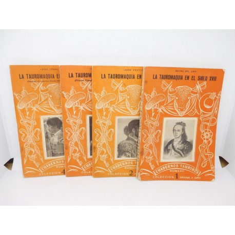 Cuatro libro Cuadernos Taurinos. Colección Grana y oro. Completa. Ed. Mon. 1952.