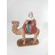 Magnífica figura Rey Mago con camello. Melchor. En barro, no resina.