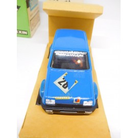 Coche Scalextric Exin años 80 en caja Renault R5 Copa en azul.