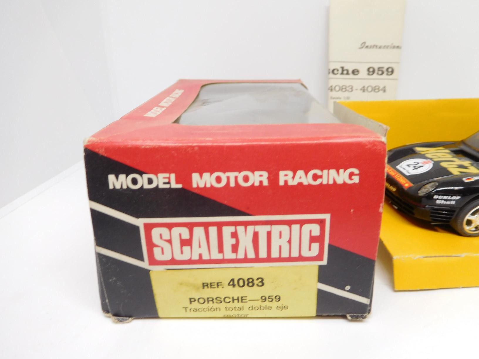 Coche Scalextric Exin años 80 en caja Porsche 959. Ref 4083.