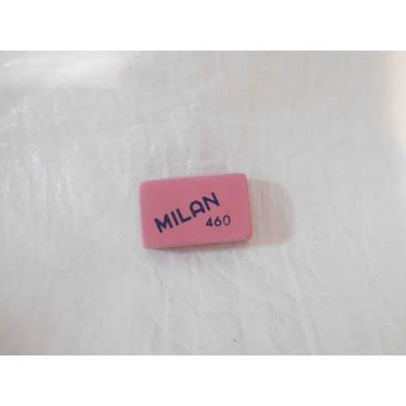 Goma de borrar pequeña años 70. Milan 460 rosa.  Sin usar.