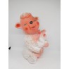 Figura de goma de oveja con ovejita en brazos. Juguetes Majuba. Años 60-70