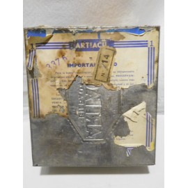 Antigua caja retornable en laton y papel galletas Artiach Artinata. A&ntilde;os 50-60