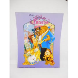 Bonita Lámina Poster para enmarcar original años 90. Ed. Beascoa. 1993. Disney. La Bella y la Bestia 4. 