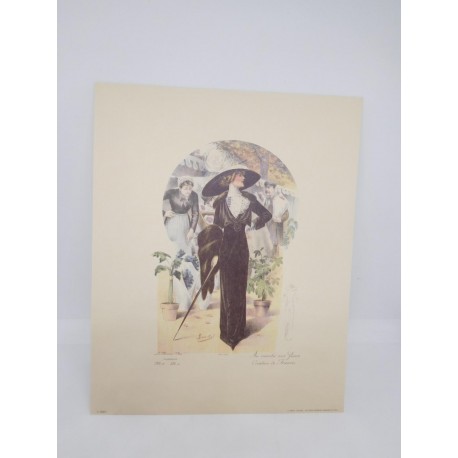 Bonita Lámina para enmarcar de vestidos años 20. Art Deco. Art Novo. Il Grifo. Milano.