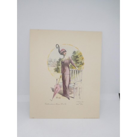 Bonita Lámina para enmarcar de vestidos años 20. Art Deco. Art Novo. Il Grifo. Milano.