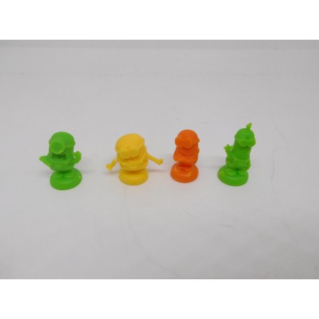 Cuatro figuras de los Minions tipo Dunkin. Monocromos. Desconozco fabricante. Ref 1