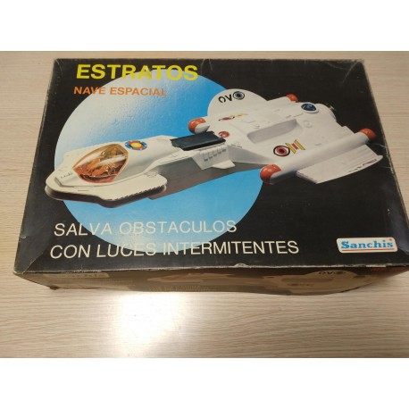 Nave espacial de Sanchis Estratos. Años 70. Ovni. En su caja y funcionando. Con luces.