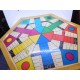 Bonito juego de la oca y parchis hexagonal. Años 40-50.