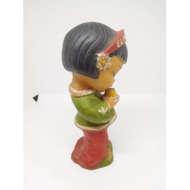 Figura de goma China Chinita Flan Chino Mandarín. Años 50-60.