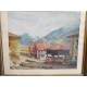 Pintura al oleo de escena rural con hórreo. Desconozco fecha. Se entrega con marco original.