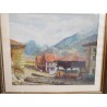 Pintura al oleo de escena rural con hórreo. Desconozco fecha. Se entrega con marco original.