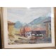 Pintura al oleo de escena rural con hórreo. Desconozco fecha. Se entrega con marco original.
