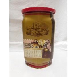 Lata de caf&eacute; Soley antigua.  Tiene tapa con logo en pl&aacute;stico rojo.