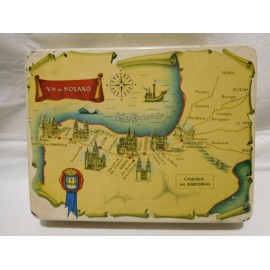 Antigua caja de los caramelos Viuda de Solano.  Camino de Santiago.