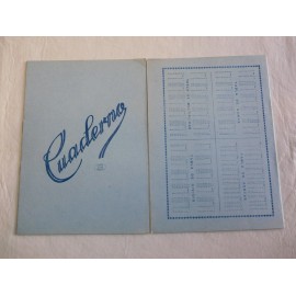 Antiguo cuaderno años 60 de cuadritos. Con tablas de sumar restar multiplicar y dividir.