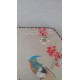 Antiguo pay pay japones en seda pintado a mano de pajarito en rama