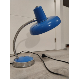 Lampara de dise&ntilde;o tipo flexo en azul gal&aacute;ctico a&ntilde;os 60