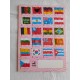 Cuaderno antiguos de dos rayas con banderas de países. Años 70.