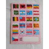 Cuaderno antiguos de dos rayas con banderas de países. Años 70.